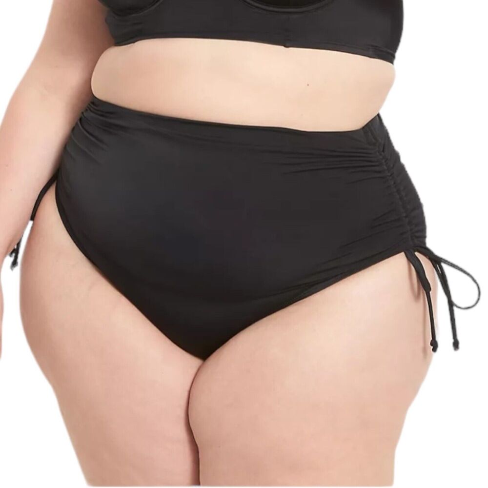 Swim By Cacique Plus Sz 18 Black Side Tie Convertible high waisted swim Briefs